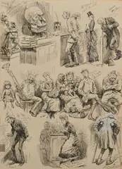 Satirical allegory of the months by Henry Furniss, Pen, sold Oct 2019
