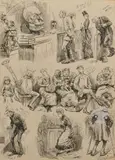 Satirical allegory of the months by Henry Furniss, Pen, sold Oct 2019