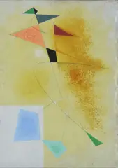 Soaring Form by John Wells, 1947, Oil on board in artist's frame, sold Oct 2019