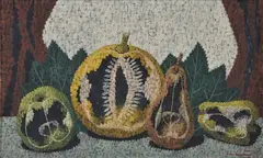 Still life by John Armstrong, Oil on board, sold Oct 2019