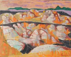 Soil erosion by Julian Trevelyan, Oil on canvas, sold Oct 2019