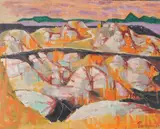 Soil erosion by Julian Trevelyan, Oil on canvas, sold Oct 2019