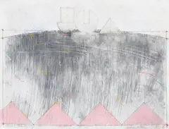 Foreign Fields IV by Michael Kenny, Mixed media on paper, sold Oct 2019