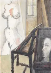 Grand nu reflété et tête by Bernard Dufour, 1962, Oil on canvas, sold Oct 2019