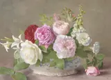 Mixed Flowers Oil on board Signed and dated 81 lower right 25.5 x 35.7cm (10 x 14 in.) Provenance: King Street Galleries, London by Gerald Norden, Oil on board, offered Oct 2019