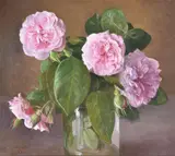 Fantin-Latour Roses Oil on board Signed and dated 82 lower left 20.8 x 23.7cm (8 x 9¼ in.) Provenance: King Street Galleries, London by Gerald Norden, Oil on board, offered Oct 2019