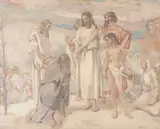 The Feeding of the Five Thousand by Elsie Dalton Hewland, Oil on board, sold Oct 2019