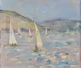 Yachting Oil on canvas Signed lower right, inscribed with title verso 51 x 61cm (20 x 24 in.) by Walter John Beauvais, Oil on canvas, sold Oct 2019