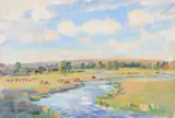 The Avon, Wiltshire Oil on canvas Titled to canvas verso 51 x 76cm (20 x 29¾ in.) by Wilfred Gabriel De Glehn, Oil on canvas, offered Oct 2019