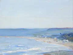 On the Beach by Mark Senior, Oil on panel, offered Oct 2019