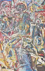 L'essere by Fabio Mauri, Oil on canvas, sold Oct 2019