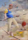 Tightrope walker by Eric Holt, 1992, Oil on canvas, sold Oct 2019