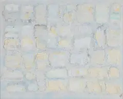 Grid Composition by John Kingerlee, 2005, Oil on board, sold Oct 2019