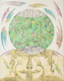 Fish & Bird World Watercolour and ink Signed to the centre 60.5 x 47.5cm (23¾ x 18½ in.) Provenance: Editions Graphiques, London Ivan Florence Esq by Scottie Wilson, Watercolour and ink, sold Oct 2019
