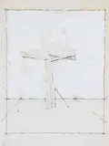 Crucifix - Working drawing by Michael Kenny, Ink and gouache, sold Oct 2019