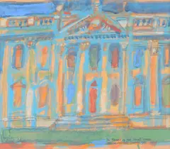 The Facade of the Senate by Alfred Cohen, 1966, Watercolour and pencil, sold Oct 2019