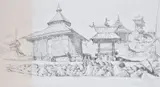 Chitkul - Sangla Valley by John Nankivell, 1981, Pencil, on two joined sheets, sold Oct 2019