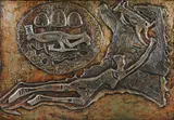 Lunar Myths II Plastograph Titled and numbered 14/30 lower left by Bruce Onobrakpeya, 1983, sculpture, offered Oct 2019