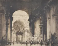 Interior of St by William Walcot, Etching, sold Oct 2019