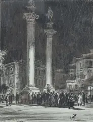 Cuerica Pen by Muirhead Bone, Pen, pencil and wash, sold Oct 2019