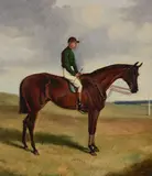 Ormande, with Jockey Up, 1887 and Merry Hampton, with Jockey Up, 1887 Oil on canvas Each titled by Alfred Wheeler, Oil on canvas, sold Jul 2019
