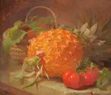 Still life of pineapple and tomatoes by Eloise Harriet Stannard, 1889, Oil on canvas, sold Jul 2019