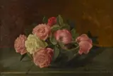 Still life of roses in a bowl Oil on canvas Signed and indistinctly dated 79[] lower right 30 x 46cm (11¾ x 18 in.) by Benjamin Champney, Oil on canvas, offered Jul 2019