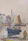 Canal scene by Martin Monnickendam, 1926, watercolour, sold Aug 2021