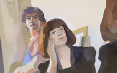 Untitled by Archie Forrest, acrylic on board, sold Aug 2021
