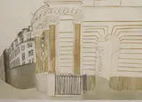 The Bank of England by Alison Neville, etching, sold Aug 2021