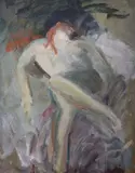 Sketch of a reclining nude by Cowan Dobson, oil on board, sold Aug 2021