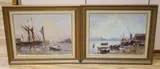 Bugbys, Greenwich Reach' and 'Barges at Pin Mill, Suffolk by Charles Smith, oil, sold Aug 2021