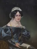 Portrait of a lady, seated and reading a book, plaque, signature and Agnew & Zanetti labels verso by Charles Dukes, oil on canvas, sold Aug 2021