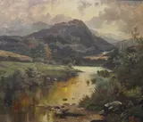 Scottish landscape by Henry John Livens, oil on canvas, sold Aug 2021