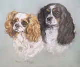 Poppy & Polly by Marjorie Cox, 1963, watercolor, sold Aug 2021