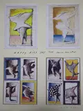 Happy Bird Day by Patrick Conrad, watercolor, offered Aug 2021