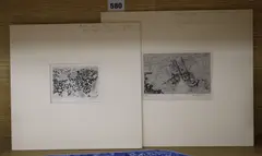 Think of the poor sailors on the sea, Xmas 1938’ & ‘Cold fish by Anthony Gross, pencil, sold Aug 2021