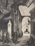 Aziade, La Mosque Sainte by Henri Farge, etching, sold Aug 2021