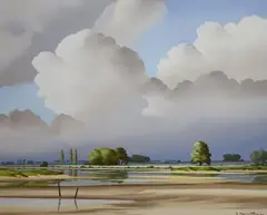 La Loire by Alexander Houllier, oil on canvas, sold Aug 2021