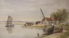 Estuary scene by Samuel Standige Boden, 1873, watercolour, offered Aug 2021
