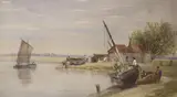 Estuary scene by Samuel Standige Boden, 1873, watercolour, offered Aug 2021