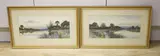 River landscapes by Francis Gordon Fraser, watercolor, sold Aug 2021