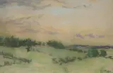 Open landscape by Paul Maze, pastel, sold Aug 2021