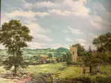 Willersley Church, near Broadway by Brian Tovey, oil on canvas, sold Aug 2021