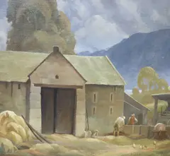Hill Farm by Eric Newton, oil on canvas, sold Aug 2021