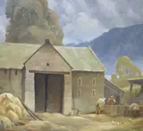 Hill Farm by Eric Newton, oil on canvas, sold Aug 2021
