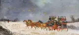 Coach in winter by Philip H. Rideout, oil on board, sold Aug 2021