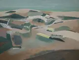 Landscape by Stewart Lees, oil on board, sold Aug 2021