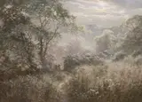 Cottage by moonlight by David Dipnall, oil on canvas, sold Jul 2021