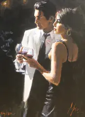 Night Highlights by Fabian Perez, oil, sold Jul 2021